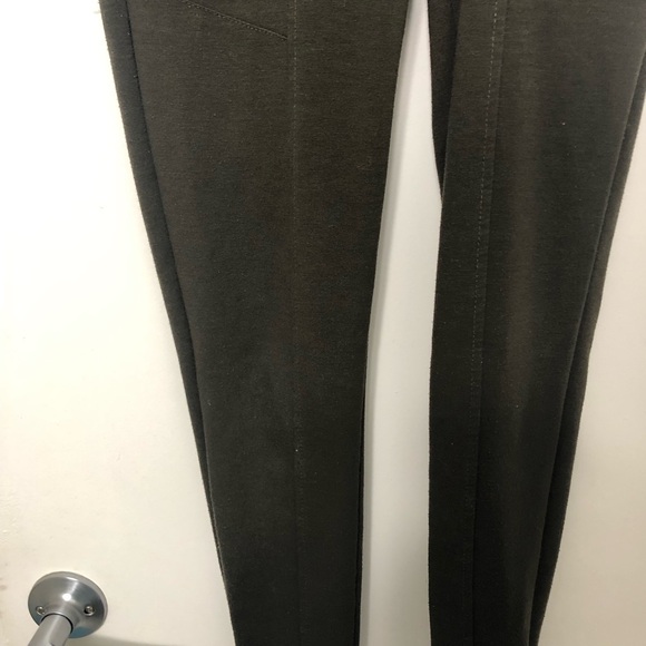 Dark green leggings with faux gold zipper, Size: small - Picture 5 of 7